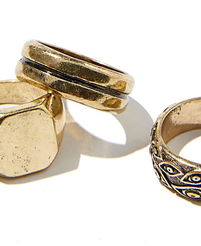 COTTON ON Men's Rings Set, 3 Piece Macy's