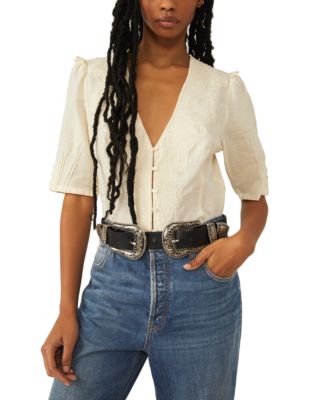 Free People - Women's Laurie Embroidered Blouse