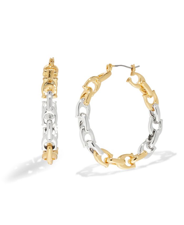 COACH Signature Chunky Chain Hoop Earrings Macy's