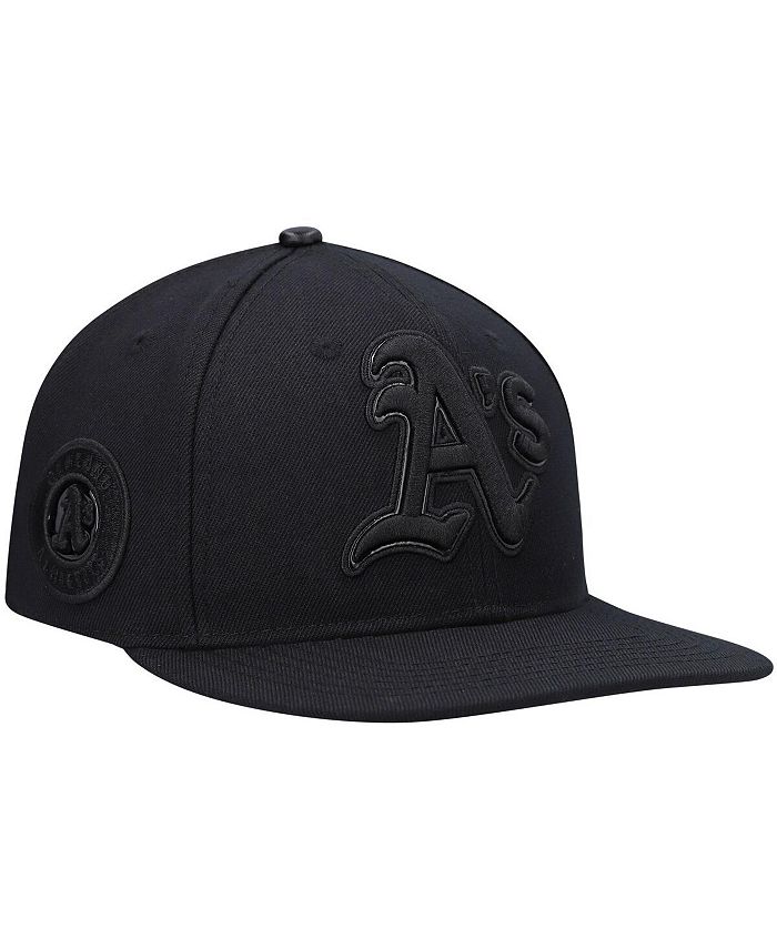 Pro Standard Men's Black Oakland Athletics Triple Black Wool Snapback