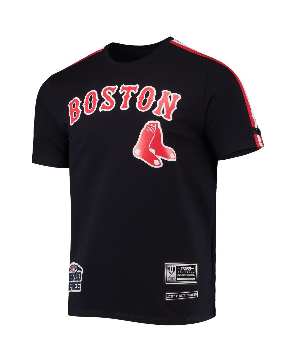 PRO STANDARD MEN'S PRO STANDARD NAVY, RED BOSTON RED SOX TAPING T-SHIRT 