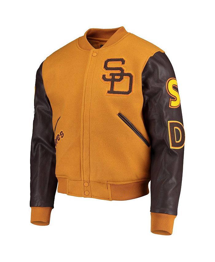 Brown San Diego Padres Pro Standard Logo Mashup Wool Varsity Heavy Jacket 3XL