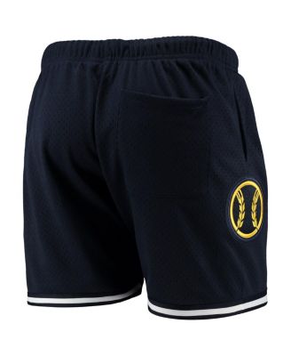 Men's Navy Milwaukee Brewers Logo Mesh Shorts