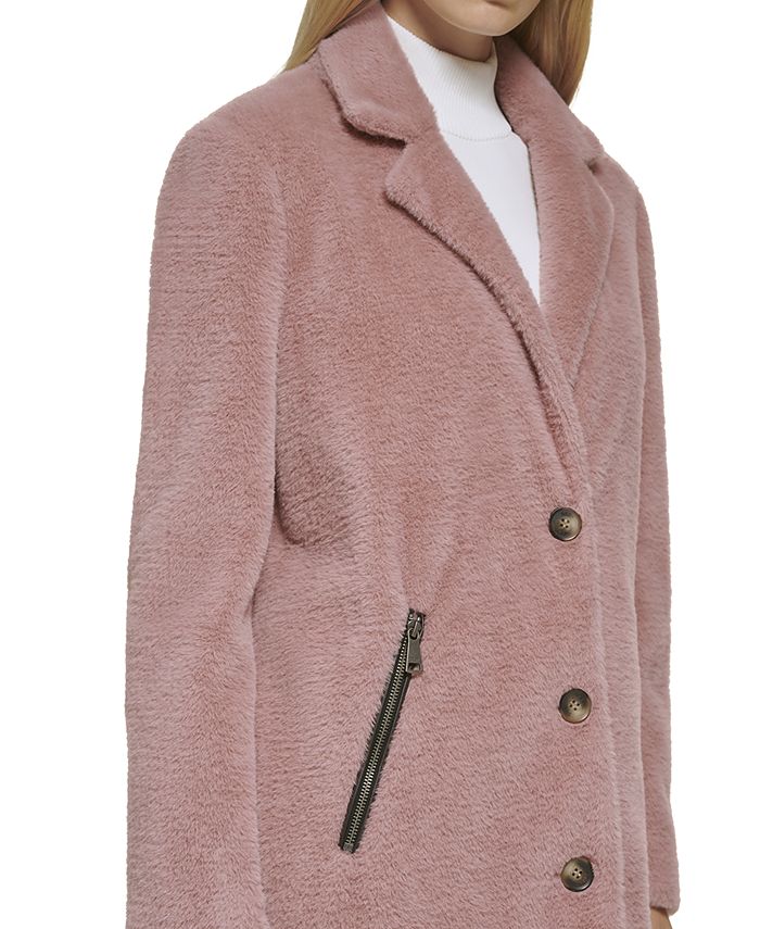 DKNY Women's Walker Coat Pink Size X-Small
