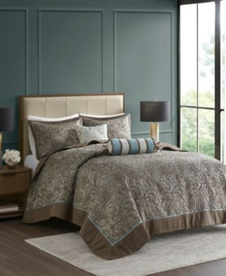 Adeline Paisley Reversible Jacquard 5-Pc. Bedspread Set, Queen