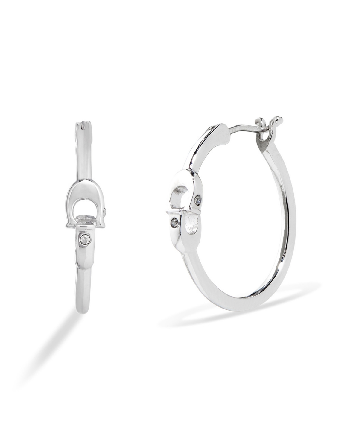 Coach Signature Hoop Earrings - Rhodium