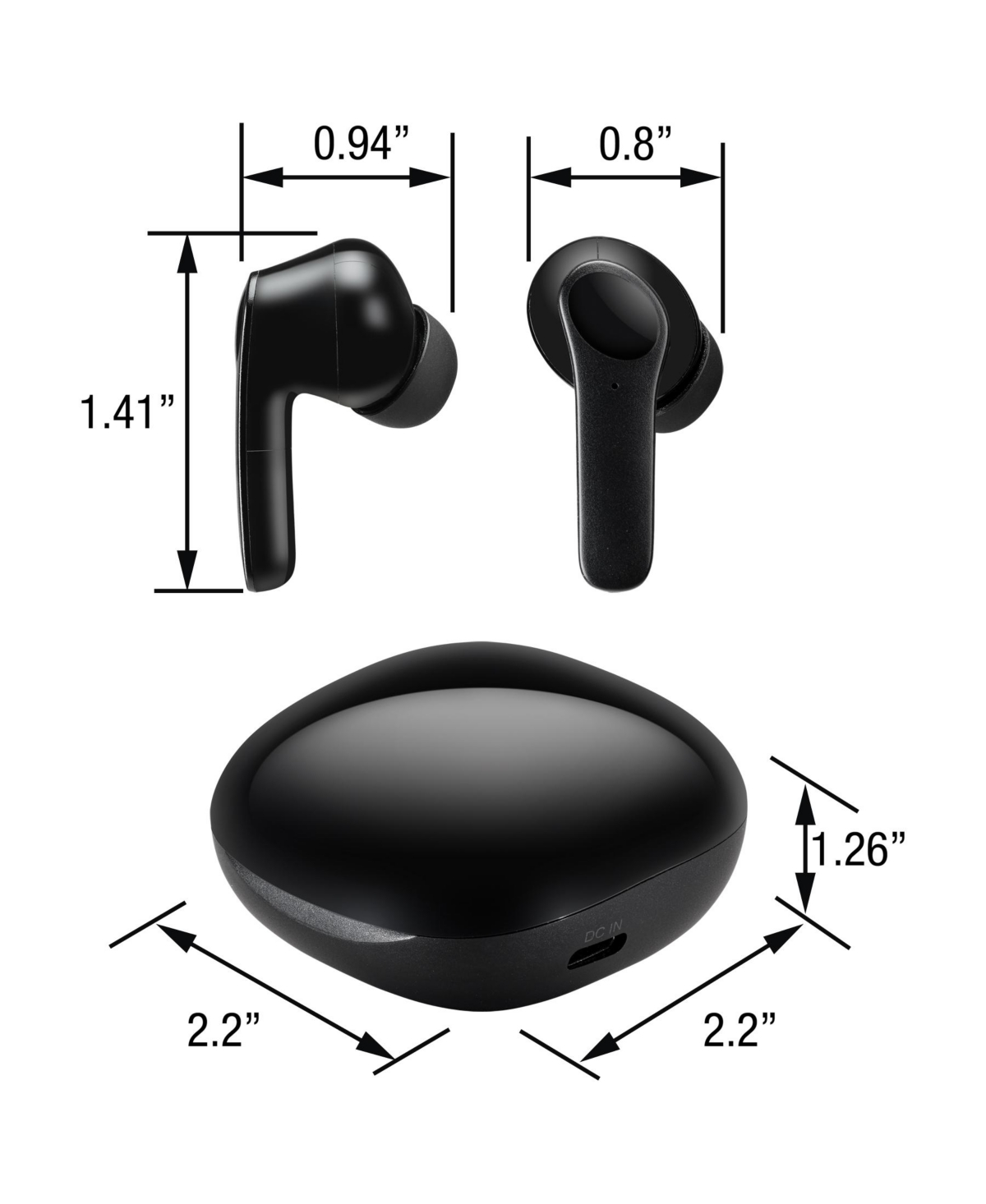 iLive Truly Wireless Active Noise Canceling Ear Buds with Charging Case,