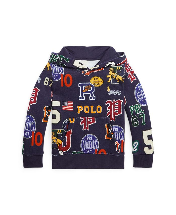 Polo Ralph Lauren Little Boys Letterman-Print Fleece Hoodie Sweatshirt &  Reviews - Sweaters - Kids - Macy's