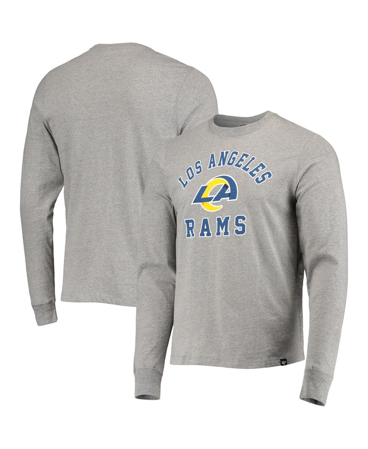 Men's '47 Brand Heathered Gray Los Angeles Rams Arch Super Rival Long Sleeve T-shirt - Heathered Gray