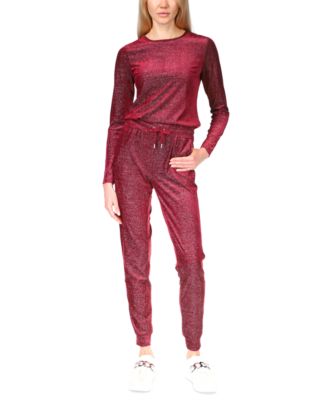 Michael Kors - Petite Velvet Shimmer Long Sleeve Top