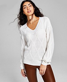 Women's Embellished Cable-Knit Sweater