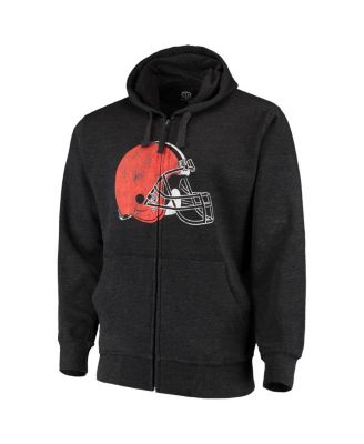 Men's Charcoal Cleveland Browns Primary Logo Full-Zip Hoodie