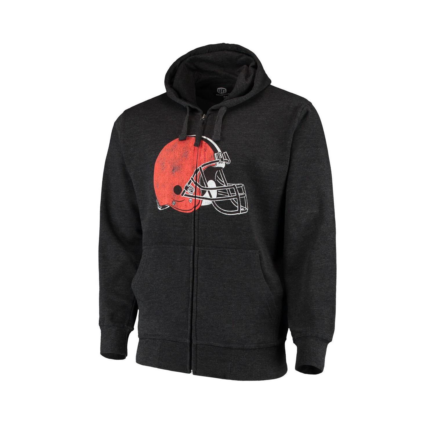 Men's Charcoal Cleveland Browns Primary Logo Full-Zip Hoodie