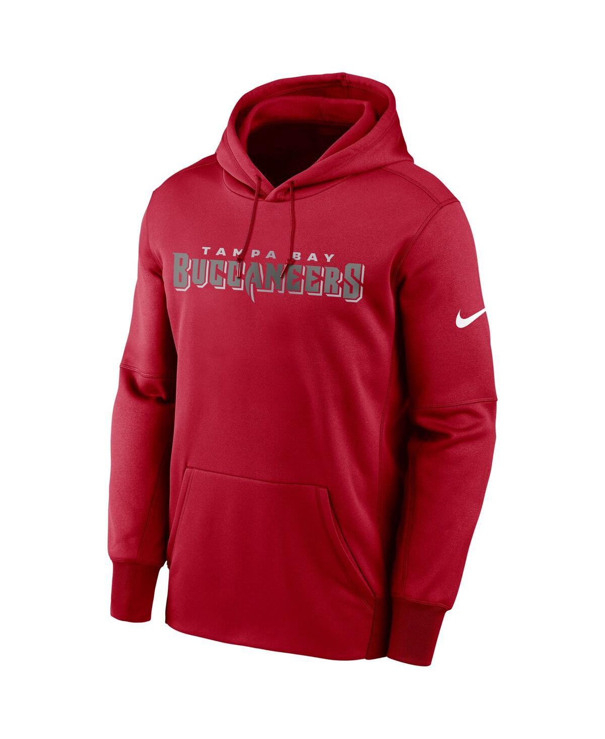 Shop Nike Men's  Red Tampa Bay Buccaneers Fan Gear Wordmark Performance Pullover Hoodie