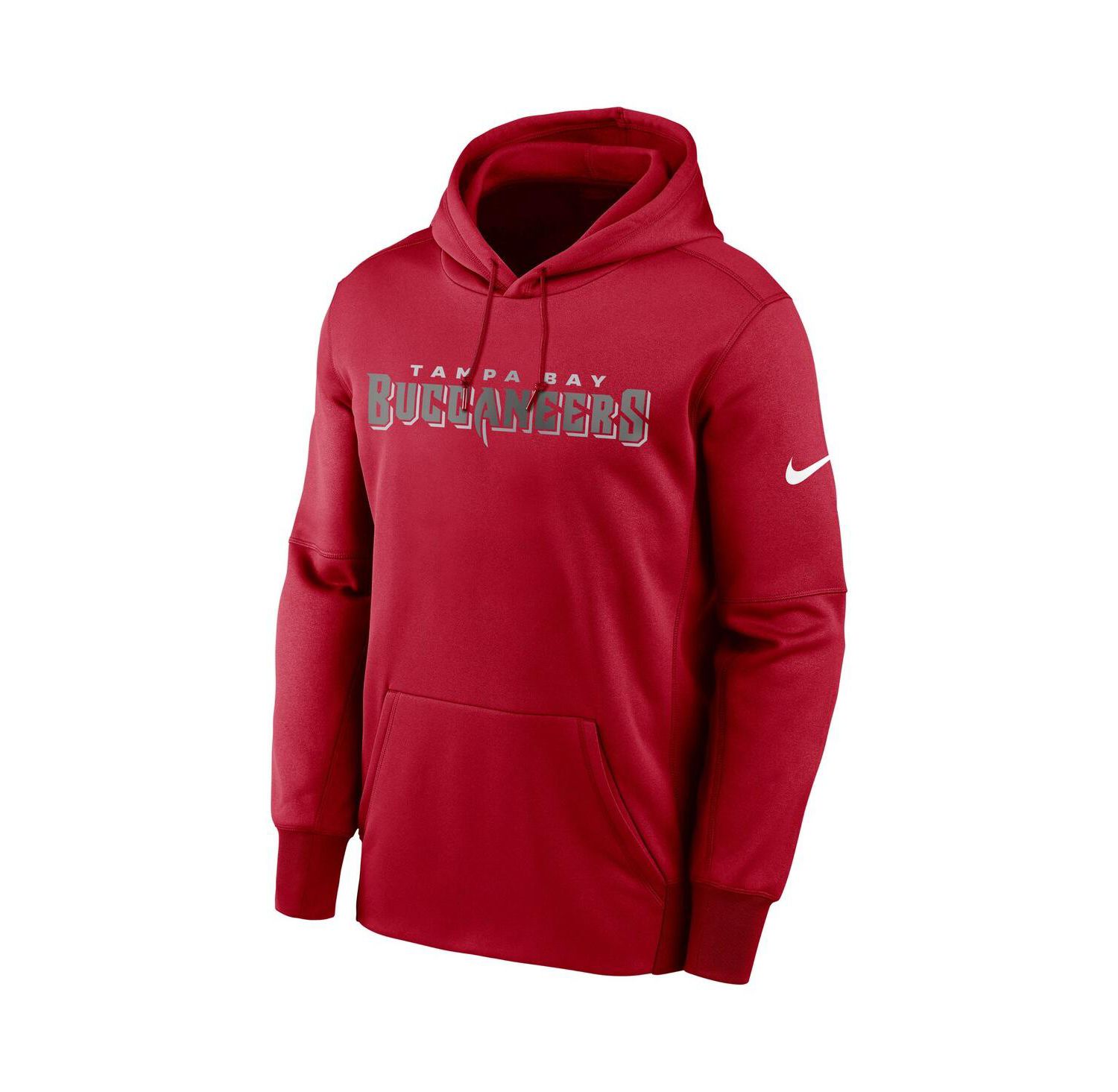 Men's Red Tampa Bay Buccaneers Fan Gear Wordmark Performance Pullover Hoodie