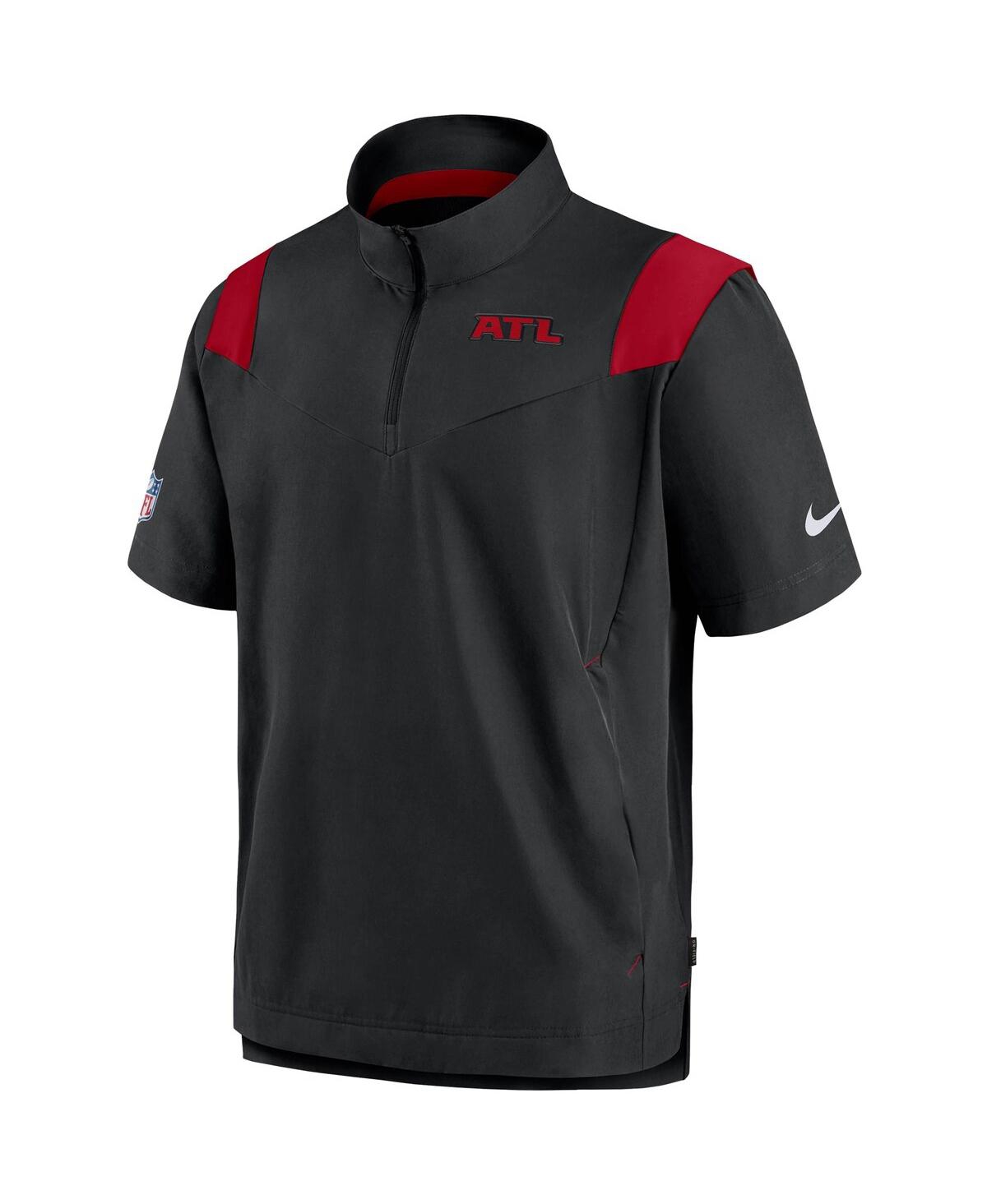Shop Nike Men's  Black Atlanta Falcons Sideline Coaches Short Sleeve Quarter-zip Jacket