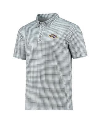Men's Gray, Black Baltimore Ravens Deliver Button-Down Polo Shirt