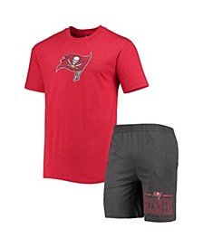 Men's Charcoal, Red Tampa Bay Buccaneers Meter T-shirt and Shorts Sleep Set