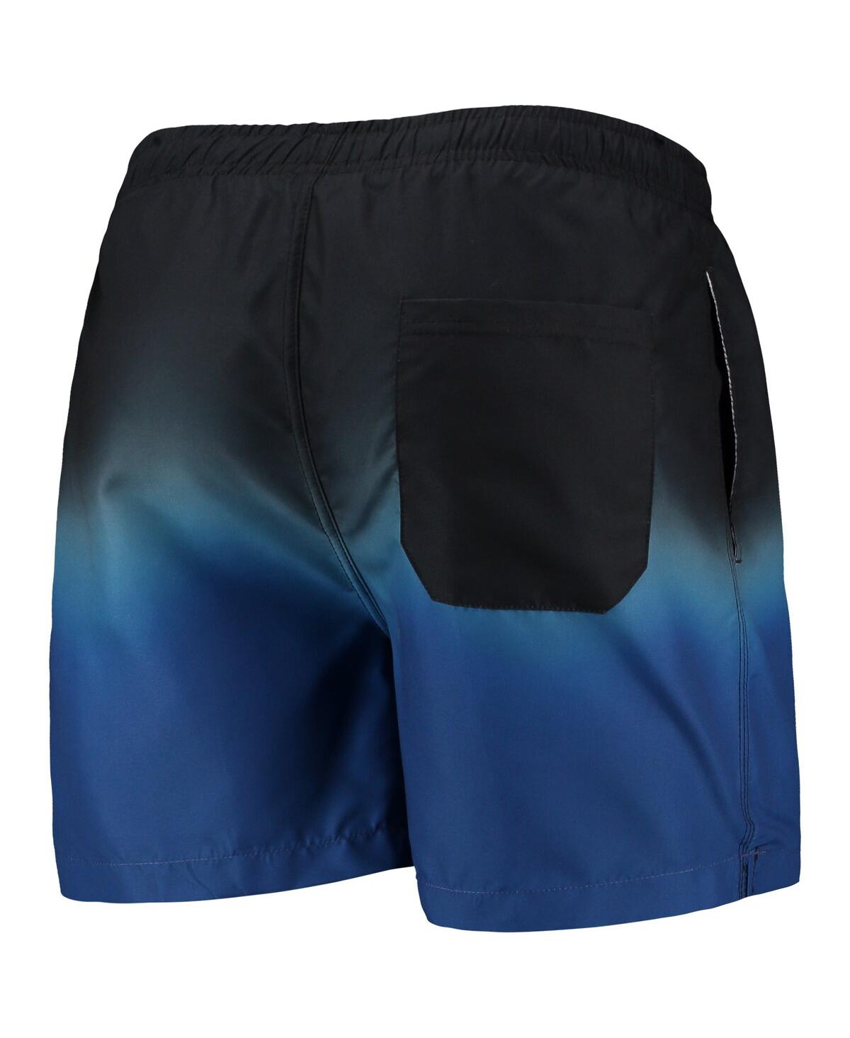 Shop Foco Men's  Black, Royal Indianapolis Colts Dip-dye Swim Shorts In Black,royal