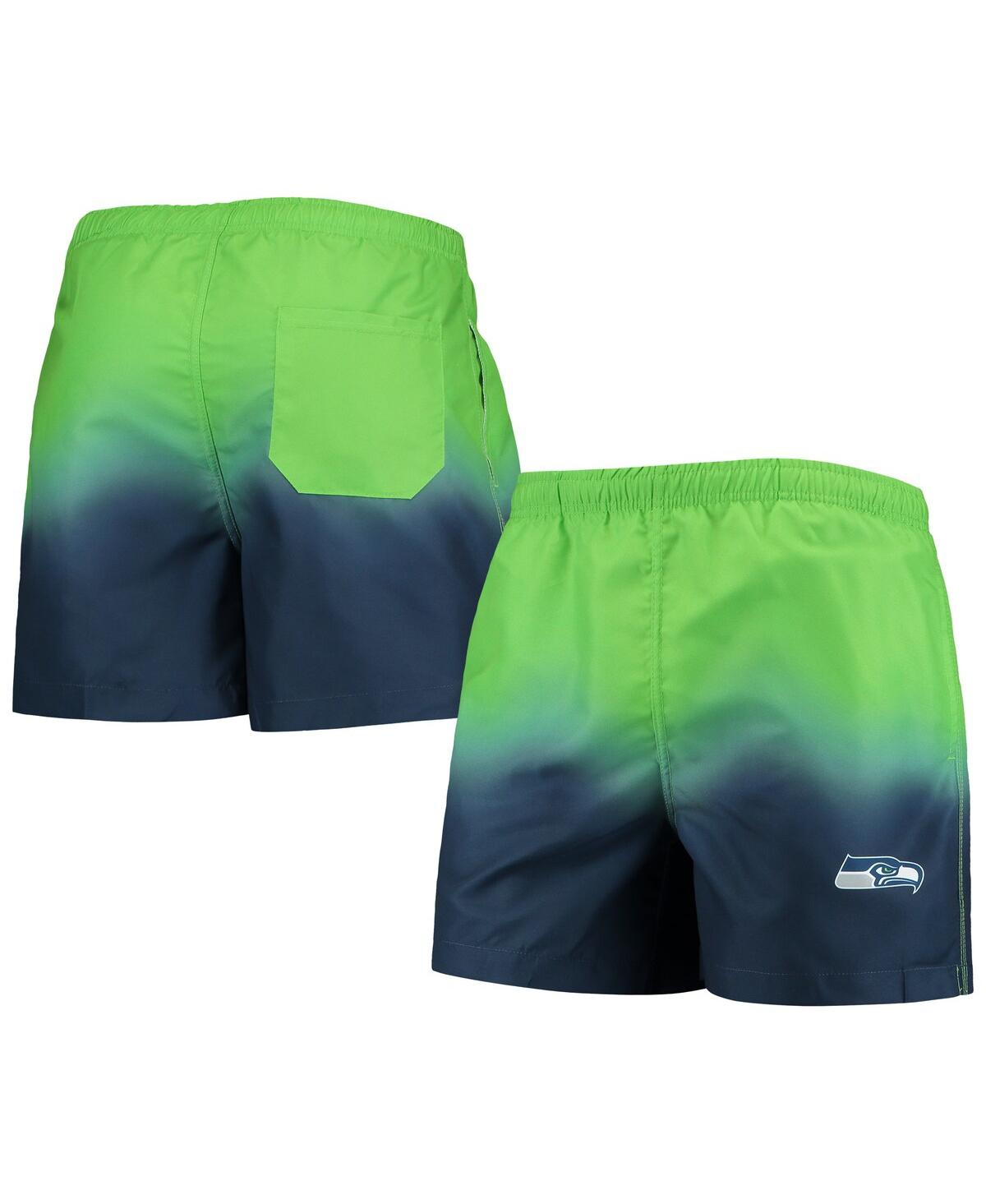 Shop Foco Men's  Navy, Seattle Seahawks Dip-dye Swim Shorts