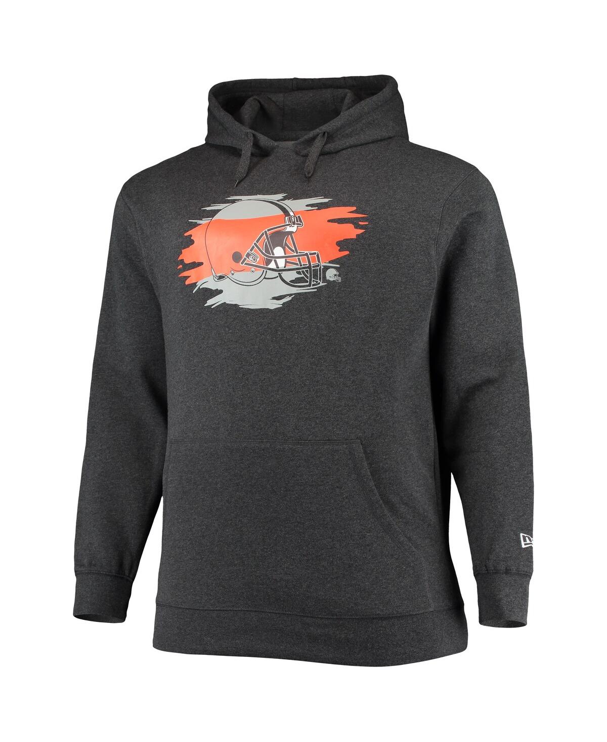 Shop New Era Men's  Charcoal Cleveland Browns Big And Tall Primary Logo Pullover Hoodie