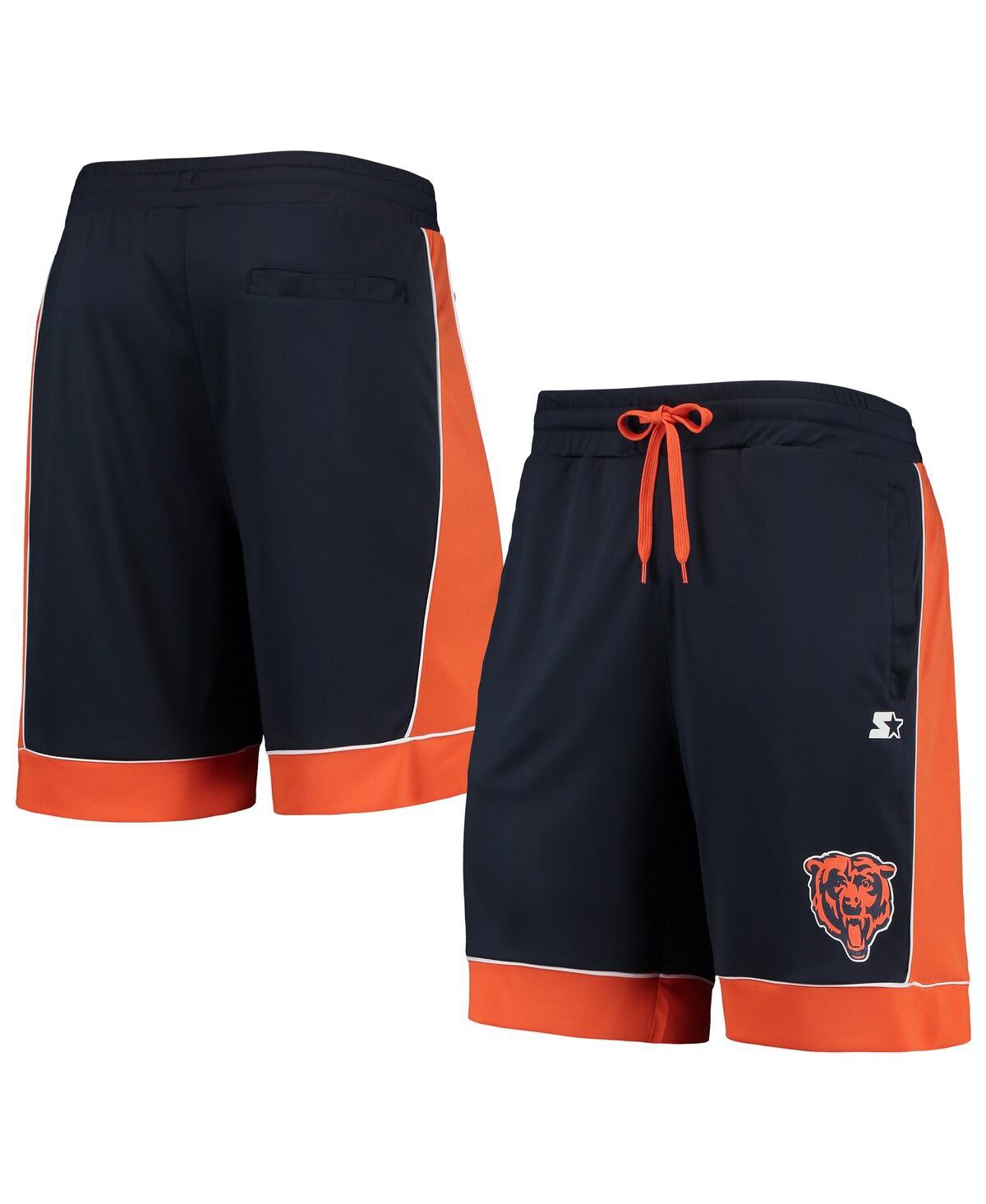 Shop Starter Men's  Navy, Orange Chicago Bears Fan Favorite Fashion Shorts In Navy,orange