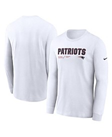 Men's White New England Patriots Infograph Lock Up Performance Long Sleeve T-shirt