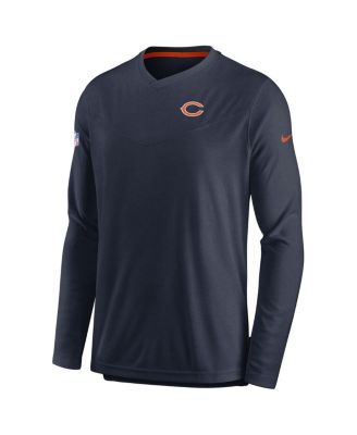 Men's Navy Chicago Bears 2022 Sideline Coach Chevron Lock Up Performance Long Sleeve V-Neck T-shirt