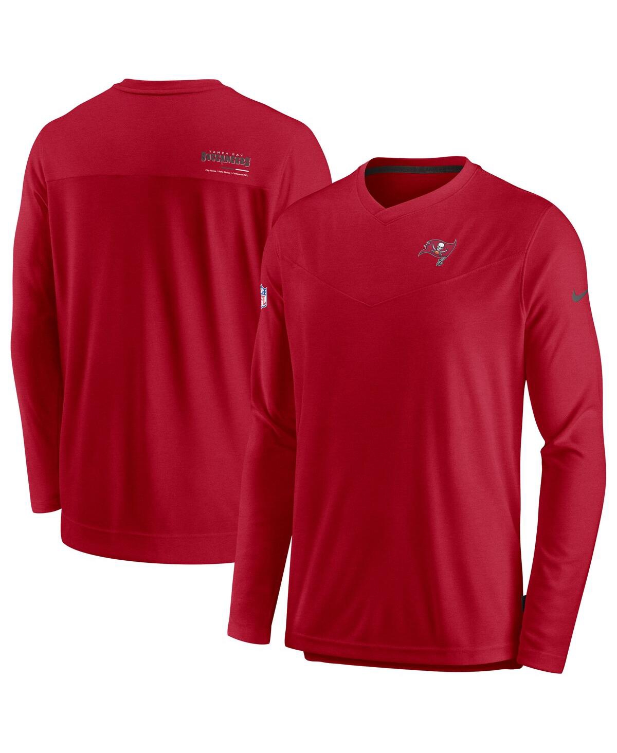 Nike Men's  Red Tampa Bay Buccaneers 2022 Sideline Coach Chevron Lock Up Performance Long Sleeve T-sh