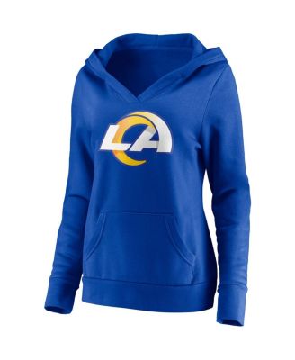 Women's Matthew Stafford Royal Los Angeles Rams Player Icon Name and Number V-Neck Pullover Hoodie