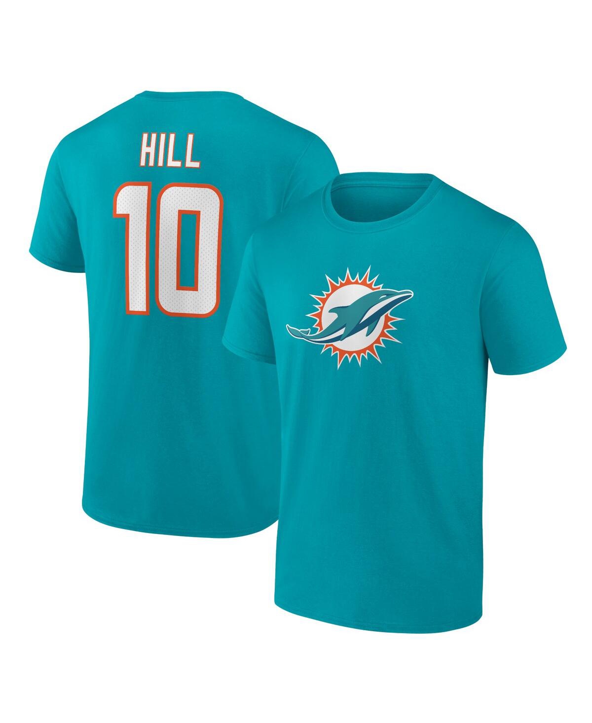 Men's Fanatics Tyreek HillMiami Dolphins Player Icon Name and Number T-shirt - Aqua