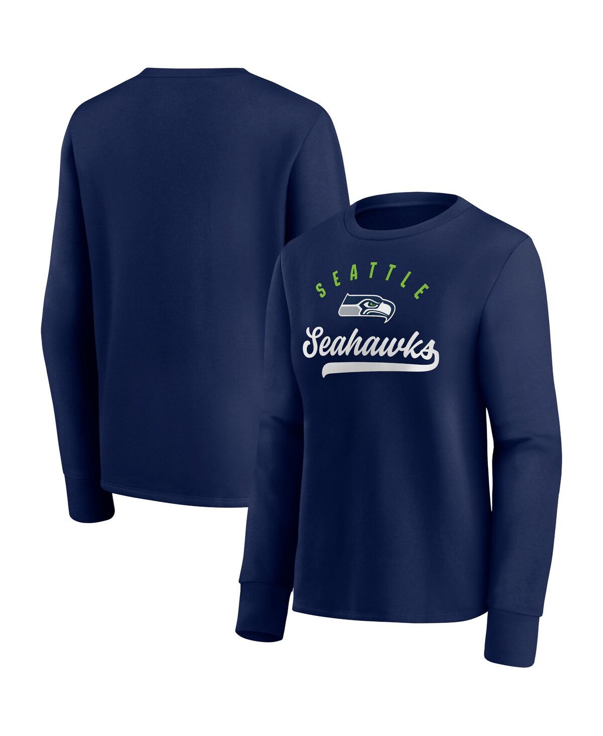 Fanatics Women's  College Navy Seattle Seahawks Ultimate Style Pullover Sweatshirt
