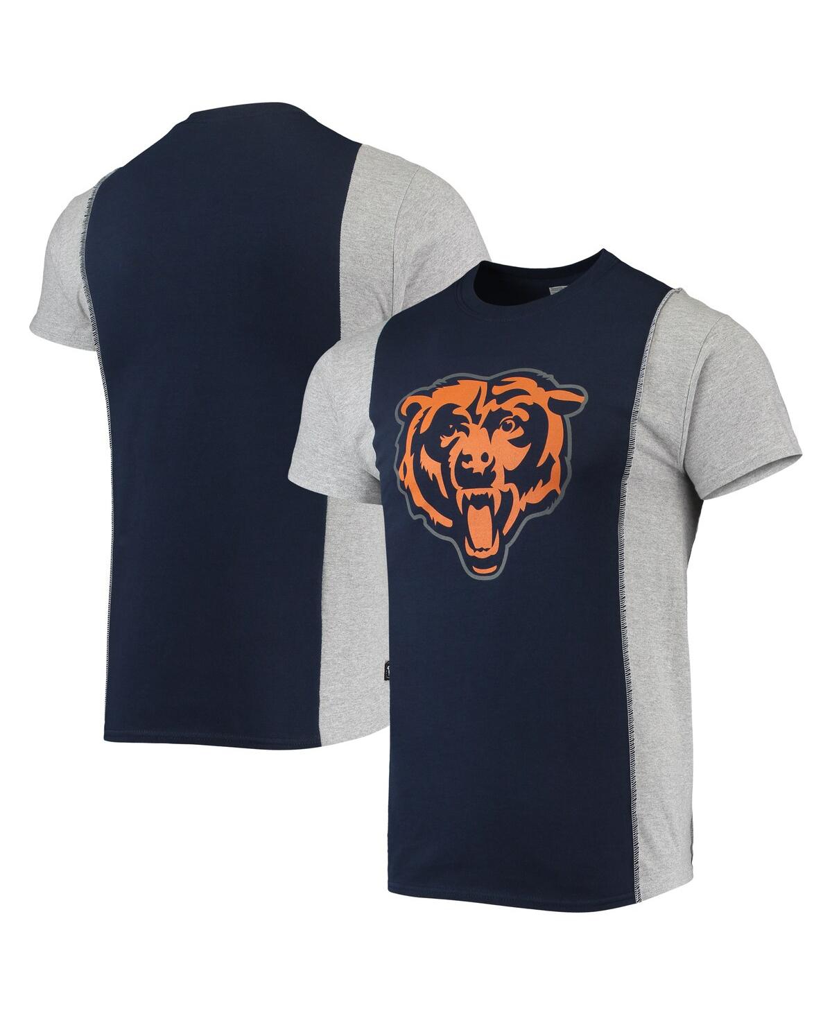 Shop Refried Apparel Men's  Navy, Heathered Gray Chicago Bears Split T-shirt In Navy,heathered Gray
