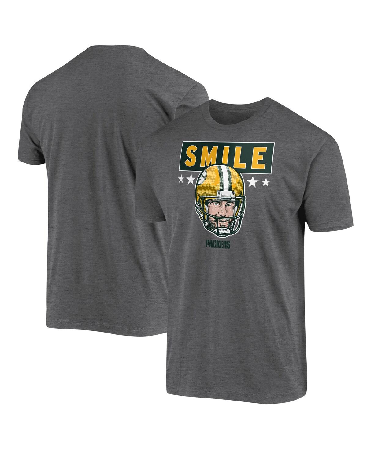 Men's Aaron RodgersGreen Bay Packers Smile T-shirt - Gray