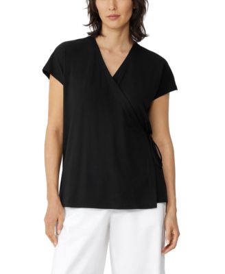 Eileen Fisher - Women's Short Sleeve Wrap Top