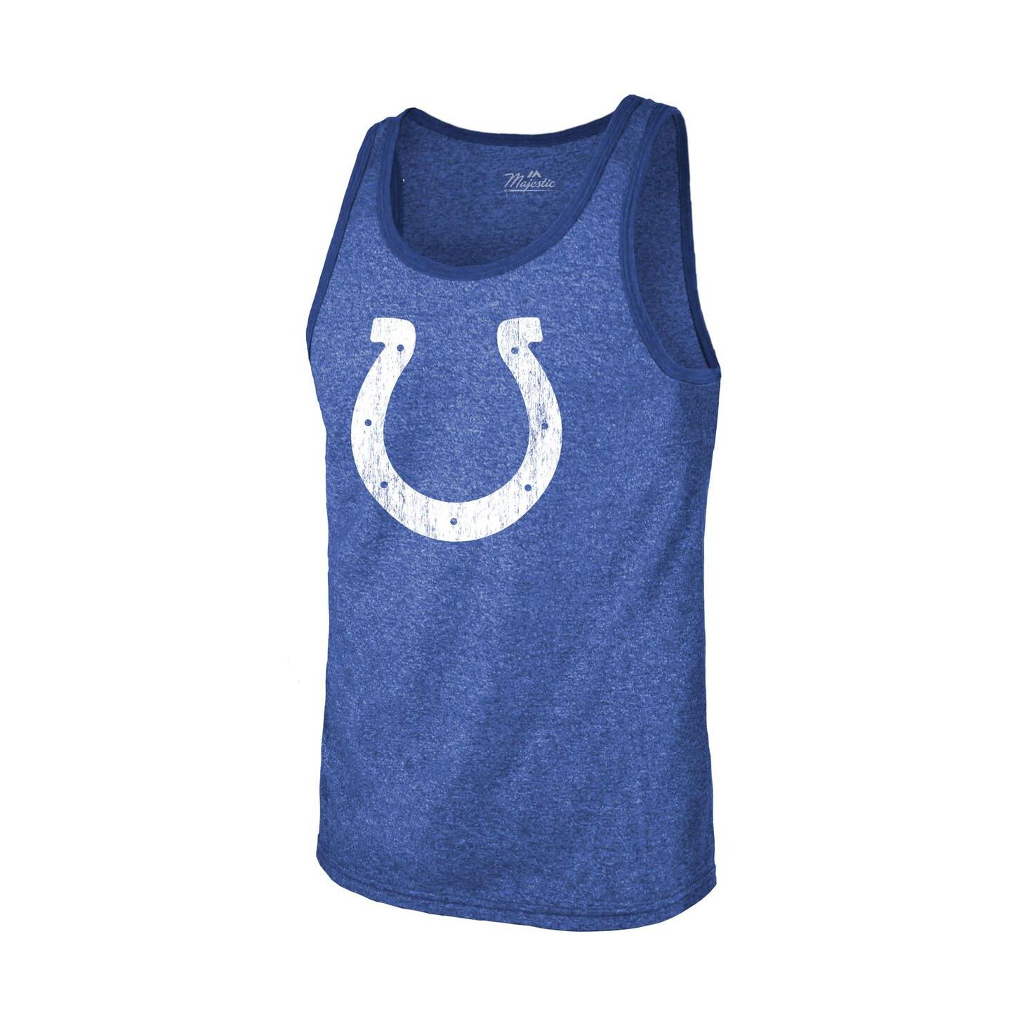 Мужской топ Majestic Threads Jonathan Taylor Heathered Royal Indianapolis Colts Player Name and Number Tri-Blend — фото 3