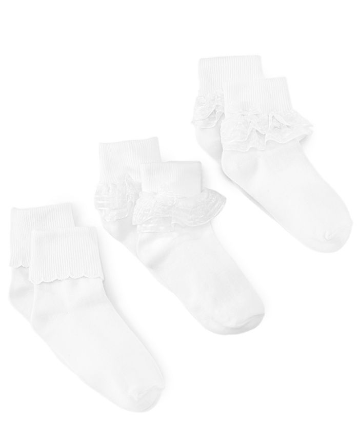 Trimfit 3-Pack Decorative Socks, Little Girls & Big Girls - Macy's
