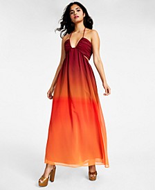 Women's Ombré Cutout Halter Maxi Dress, Created for Macy's