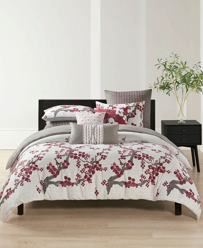 Natori Cherry Blossom 3Pc. Duvet Cover Set, Queen Macy's