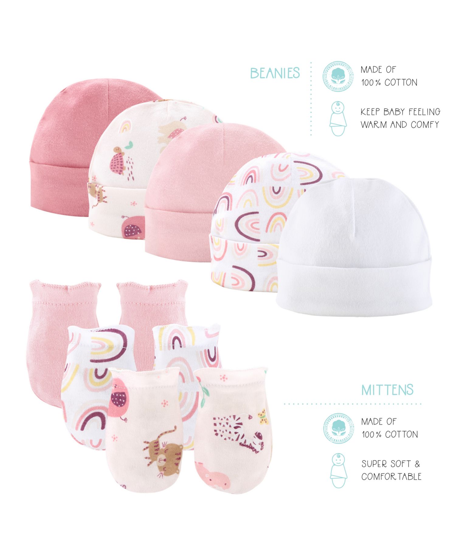 Baby Girls Newborn Shower Gift Set Layette Essentials, Pink