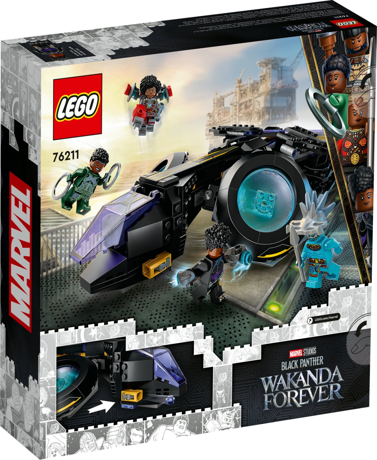 Lego Super Heroes Marvel Shuri's Sunbird 76211 Building Set, 355 Pieces In Multicolor