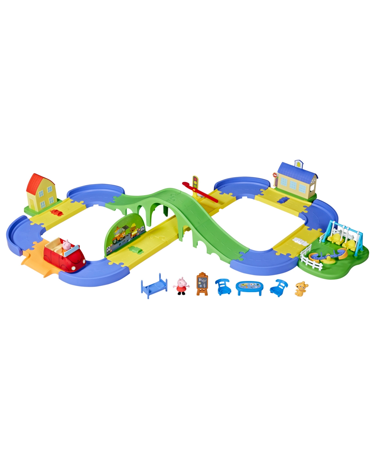 Peppa Pig Kids' All Around Peppa's Town Set With Adjustable Track, Car In No Color