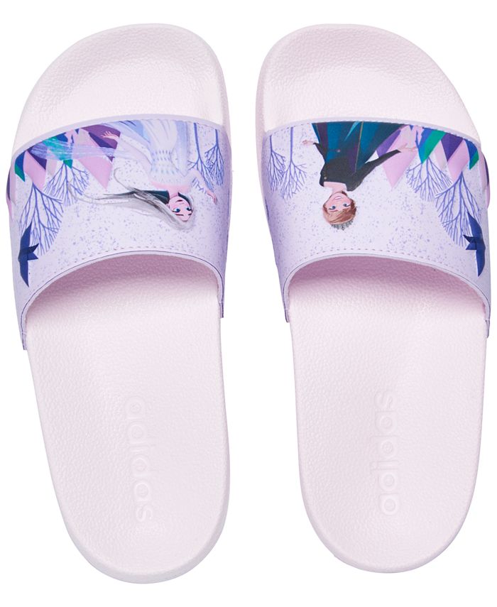 adidas Little Girls x Disney Adilette Frozen Shower Slide Sandals from Finish Line Macy's