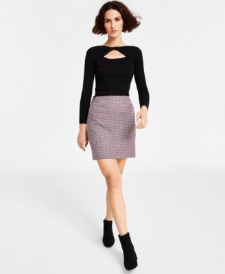 Bar III - Women's Multi Tweed Mini Skirt