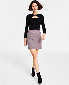 Women's Multi Tweed Mini Skirt, Created for Macy's