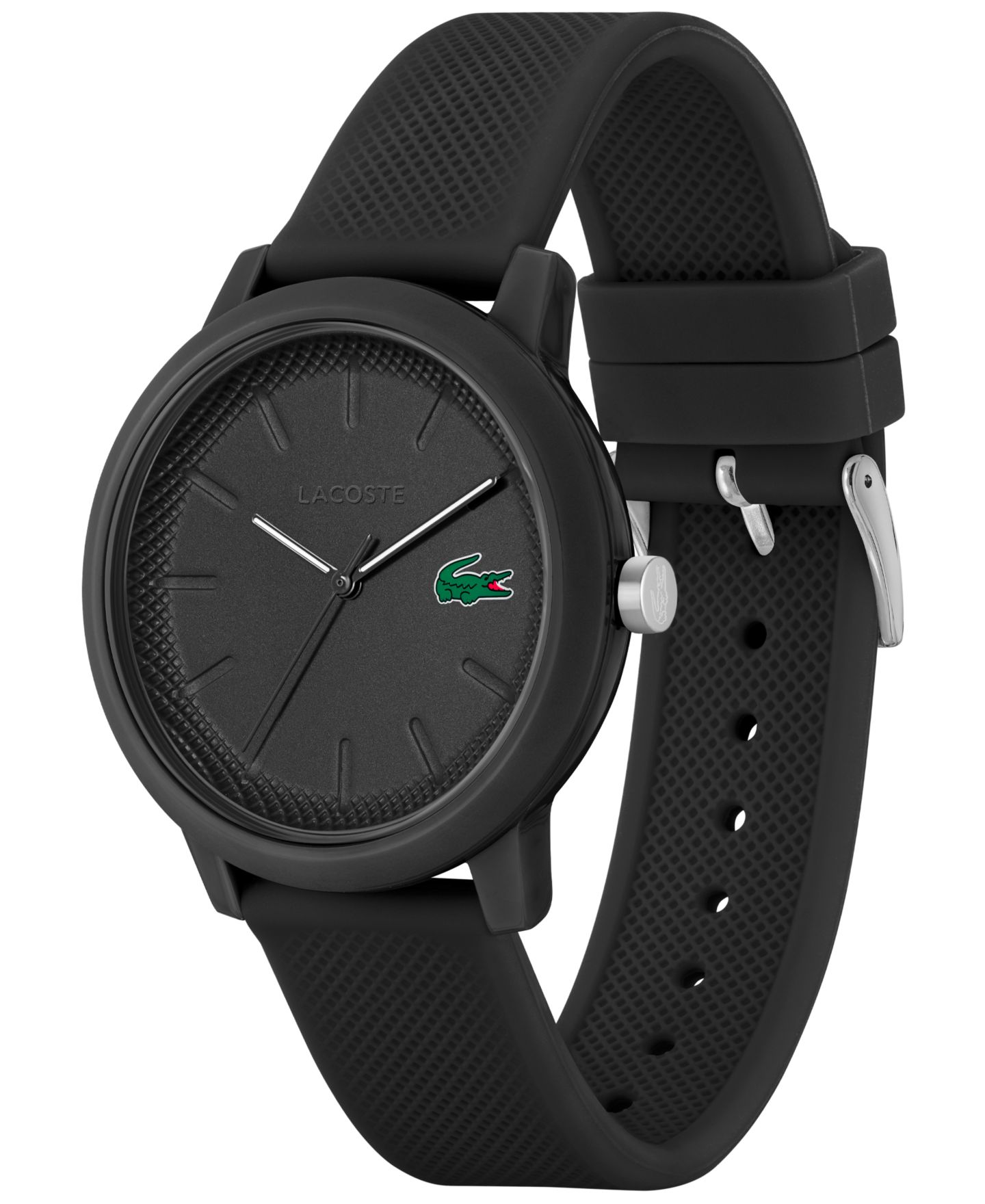 Мужские часы Lacoste L.12.12 Black Silicone Strap Watch 42mm — фото 2
