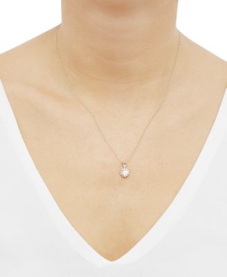 Lab-Grown Blue Sapphire (5/8 ct. t.w.) & Lab-Grown White Sapphire (1/3 ct. t.w.) Halo 18" Pendant Necklace in 14k Gold (Also in Citrine & Lab-Grown Opal)