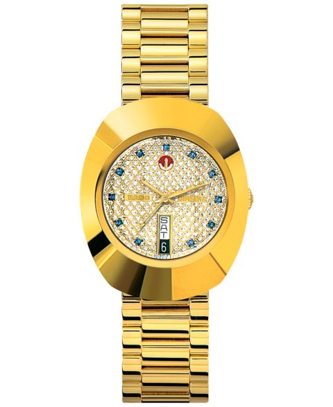 Мужские часы Rado Swiss Original DiaStar Gold-Tone Stainless Steel Bracelet Watch 35mm