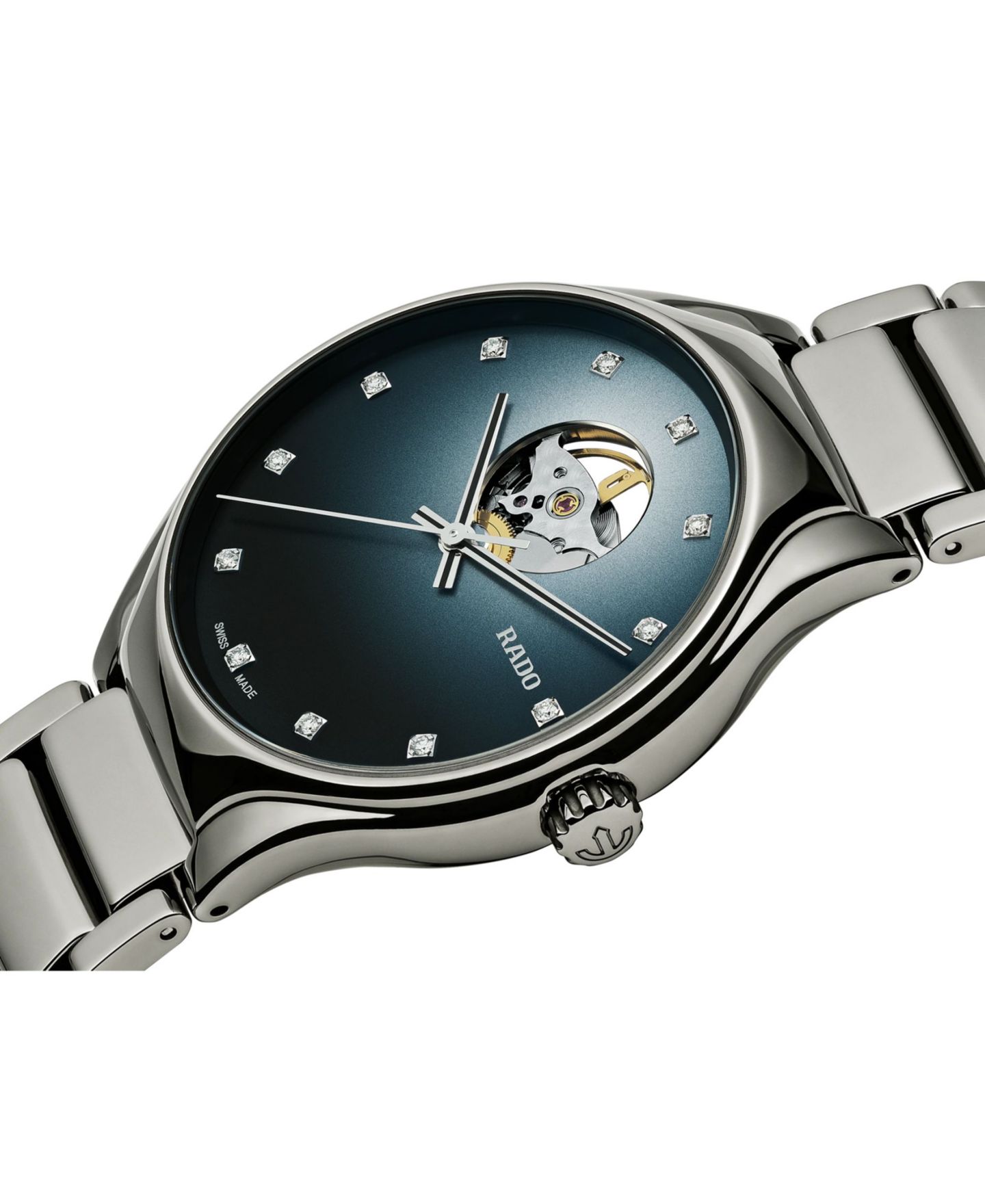 Часы Rado Unisex Swiss Automatic True Secret Diamond (1/8 ct. t.w.) Gray Ceramic Bracelet Watch 40mm — фото 3