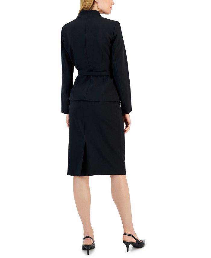 Le Suit Women's Crepe Belted Jacket & Pencil Skirt - Macy's